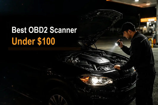 OBD2 scanner displaying P0171 system too lean code