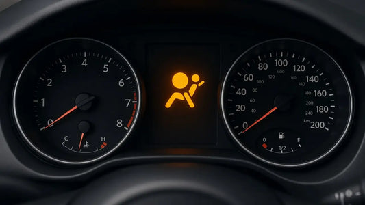 Airbag light on and SRS next steps: instrument cluster with the airbag warning light on