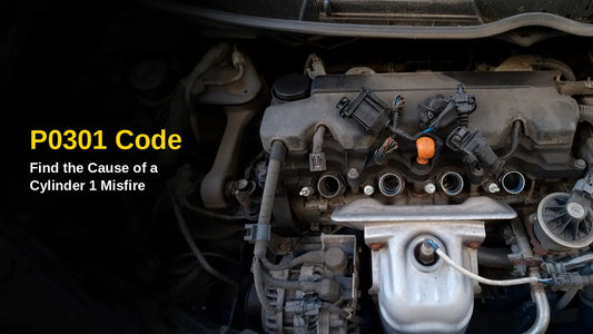 P0301 cylinder 1 misfire: engine valve cover with ignition coil wells and one coil installed
