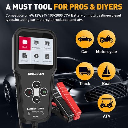 KINGBOLEN BM520 6V 12V 24V Auto Battery Tester Product description