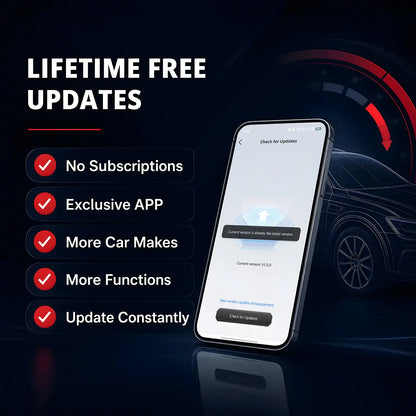 KINGBOLEN Ediag lifetime free updates: no subscriptions, exclusive app, more car makes and functions, with a Check for Updates screen