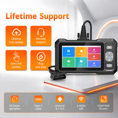 KINGBOLEN S608 with lifetime free update, remote support, Android 8.1, Type-C, and 1024x600 screen