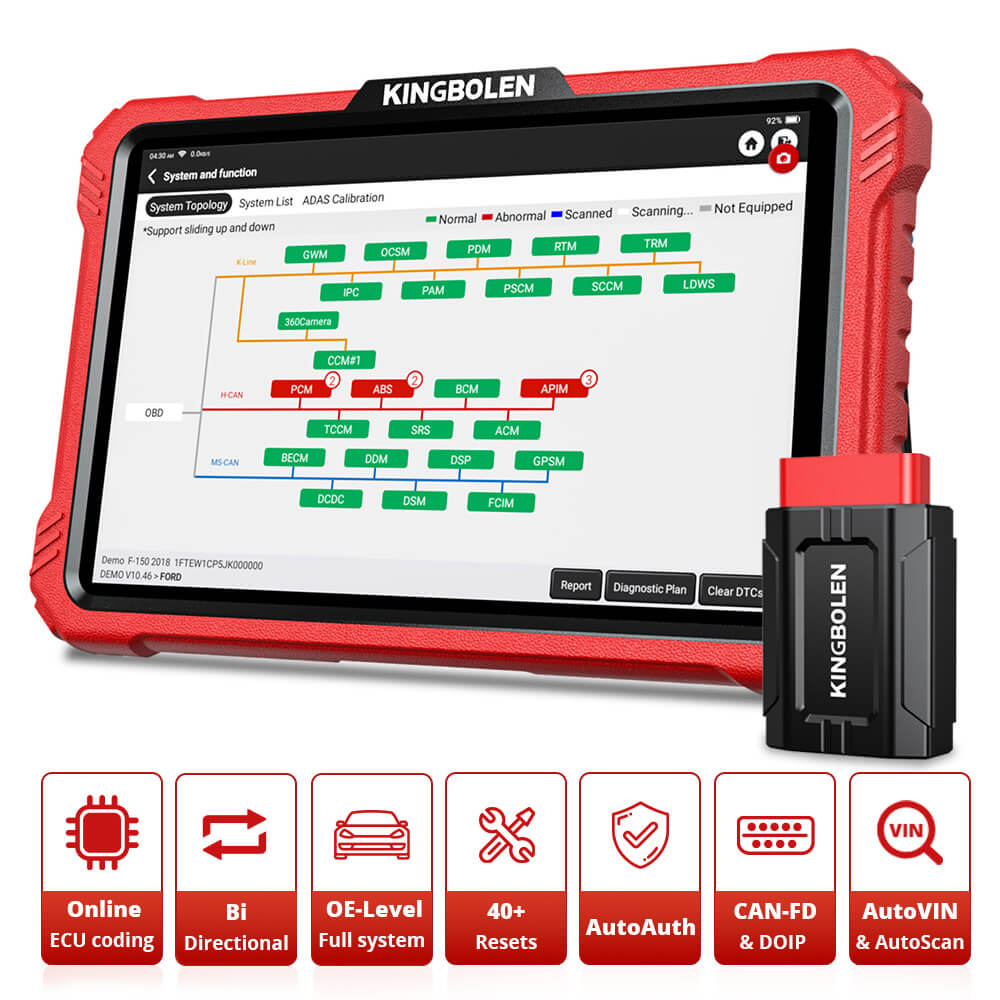 KINGBOLEN K10 PRO Professional OBD2 scanner with Topology Map