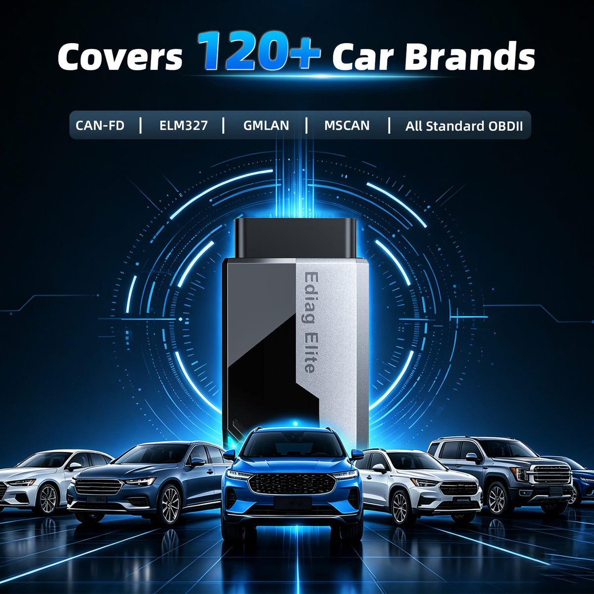 KINGBOLEN EDIAG ELITE automotive scan tool with coverage for 120 car brands worldwide