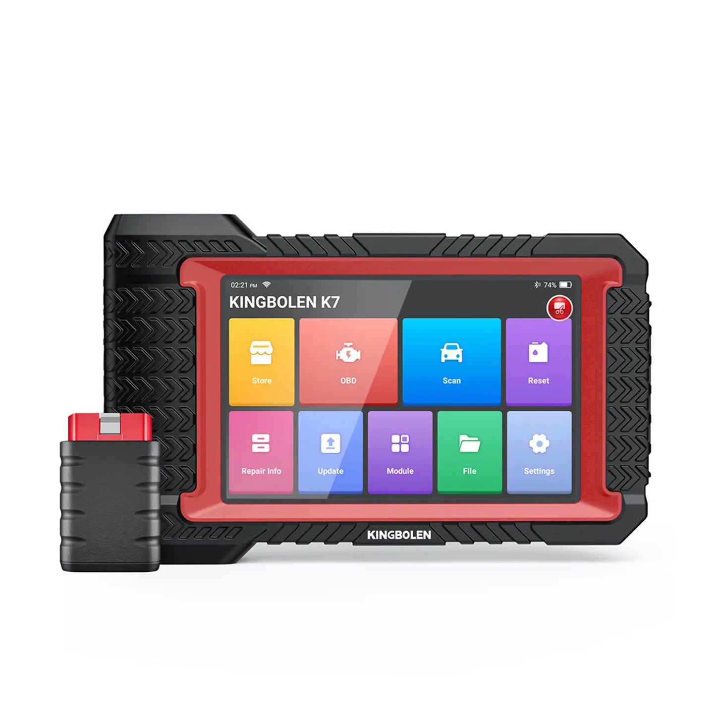 KINGBOLEN K7 car diagnostic scan tool tablet physical product display with bluetooth VCI dongle