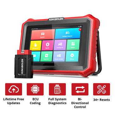 KINGBOLEN K8 PRO diagnostic scan tool with lifetime free updates, ECU coding, full‑system diagnostics, bi‑directional control and 34 reset functions